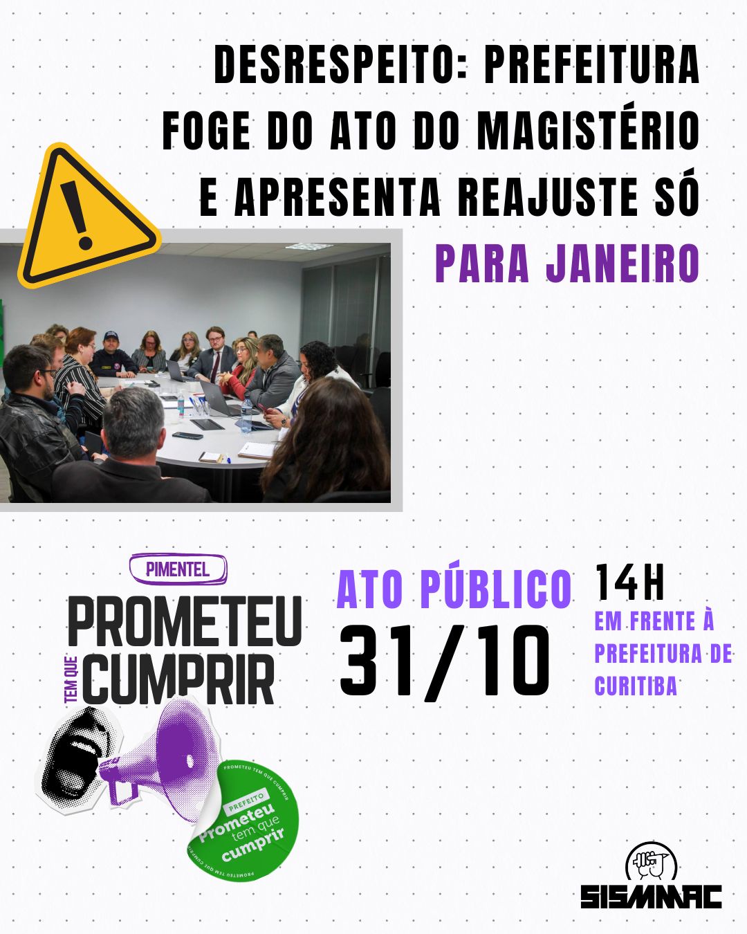 Desrespeito Prefeitura foge do ato do magistério e apresenta reajuste só para janeiro
