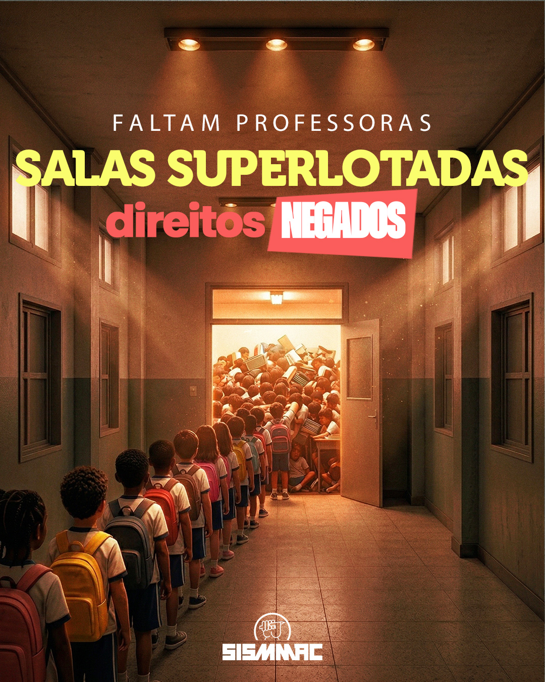 Faltam professoras. Salas superlotadas, direitos negados