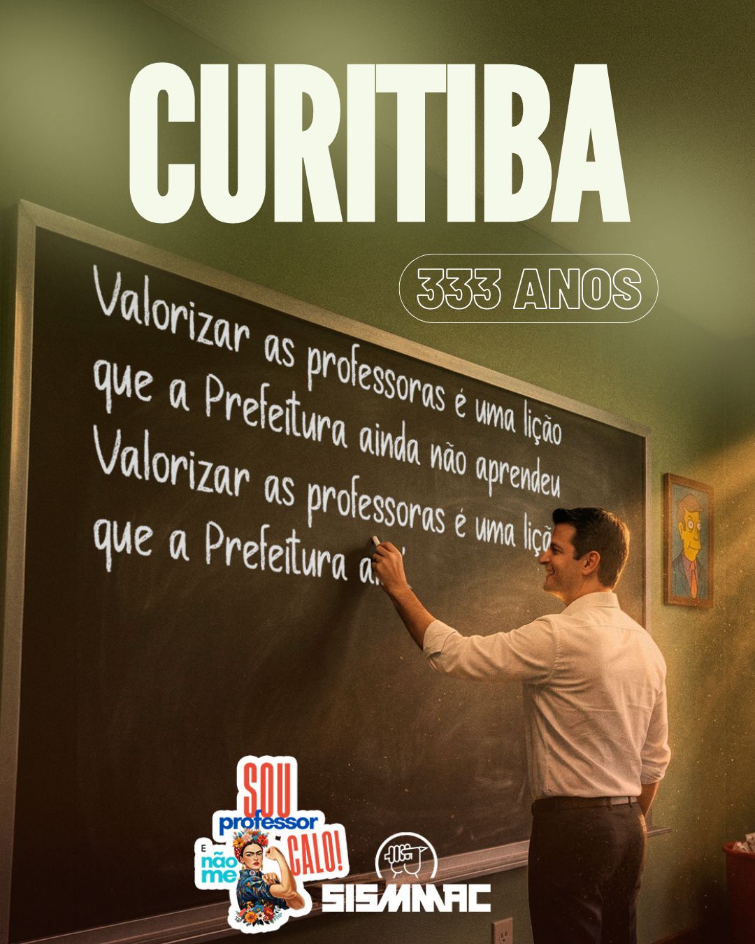 A grandeza de uma cidade não se mede pela idade. Se mede pelo que ela faz com quem a constrói. Algumas lições demoram mais do que deveriam. A Prefeitura ainda está copiando, porque parece não ter aprendido. Salário justo, carreira valorizada, aposentadoria digna, condições de trabalho: não são demandas novas. São lições antigas que a gestão municipal insiste em não aprender. Nossa categoria vai continuar cobrando. Porque quem não aprende a lição é reprovado!