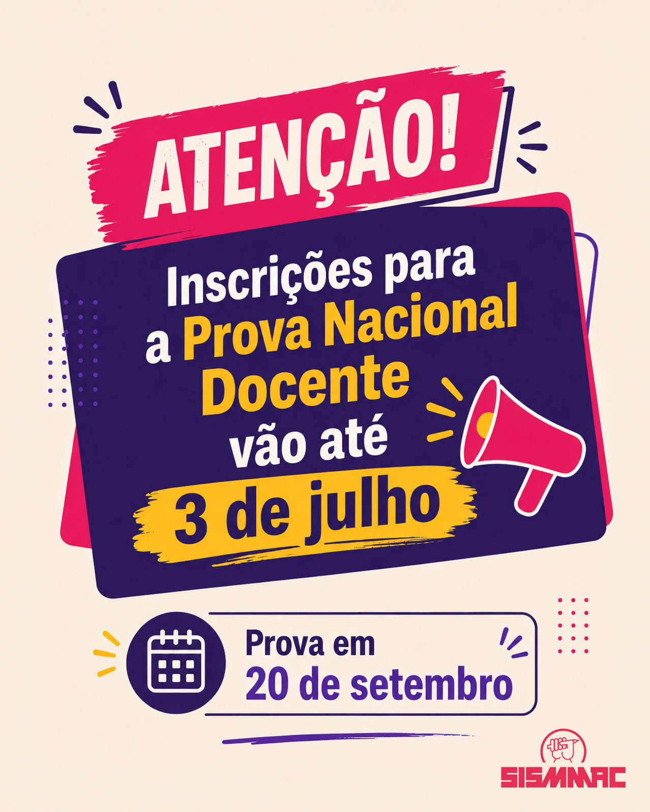 Atenção - Inscrições para a Prova Nacional Docente (PND) 2026 vai até 3 de julho