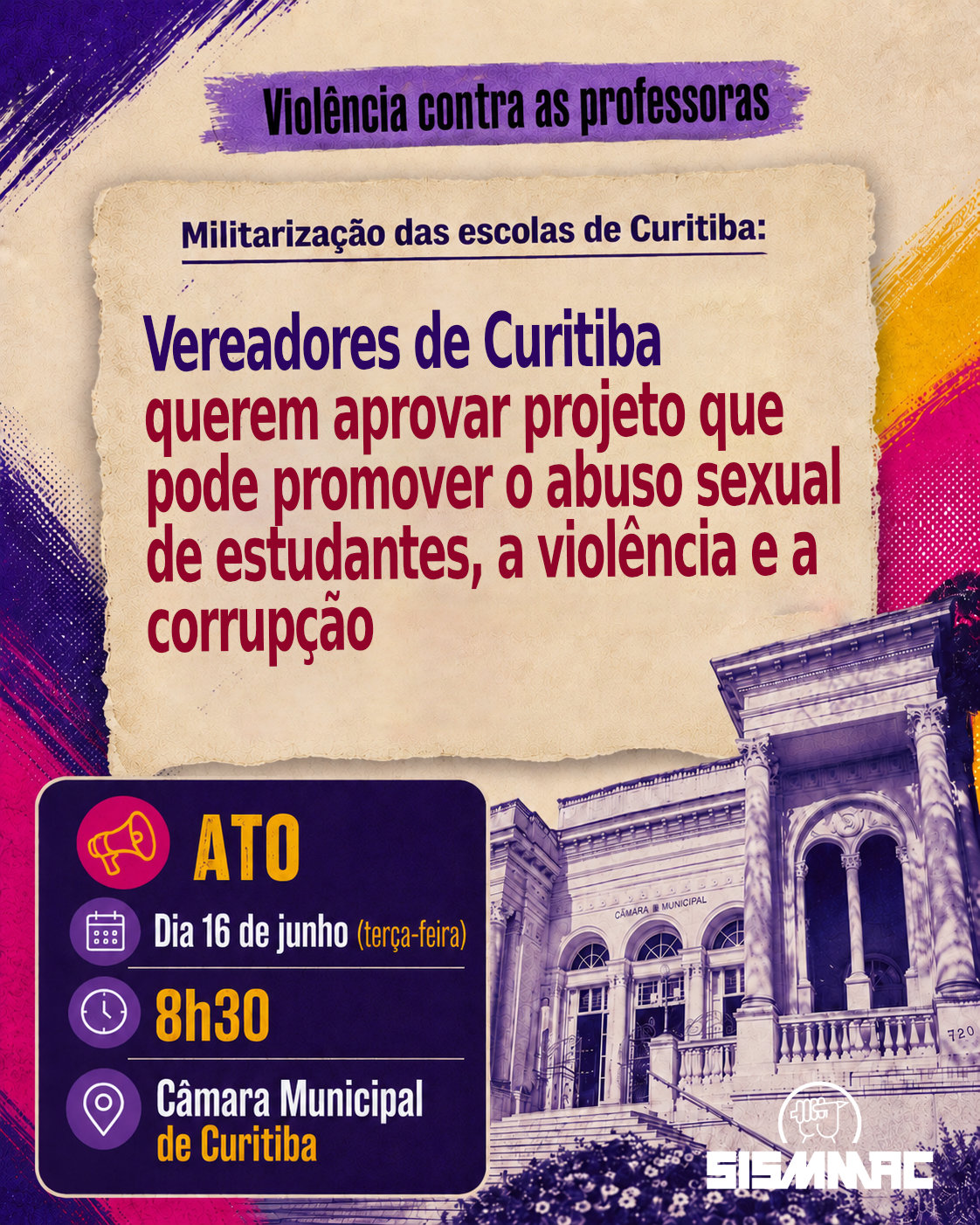 Militarização das escolas vereadores querem votar na terça-feira (16) projeto que pode promover o abuso sexual de estudantes, a violência e a corrupção
