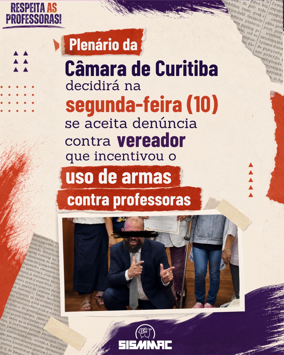 Plenário Câmara de Curitiba decidirá na segunda-feira (10) se aceita denúncia contra vereador que incentivou o uso de armas contra professoras