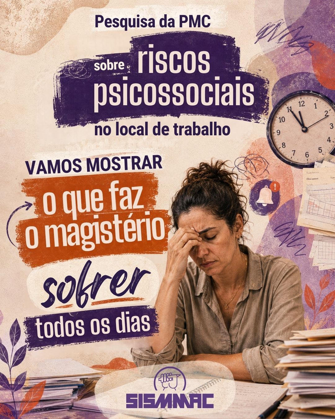 Pesquisa da PMC sobre riscos psicossociais no local de trabalho: vamos mostrar o que faz o magistério sofrer todos os dias